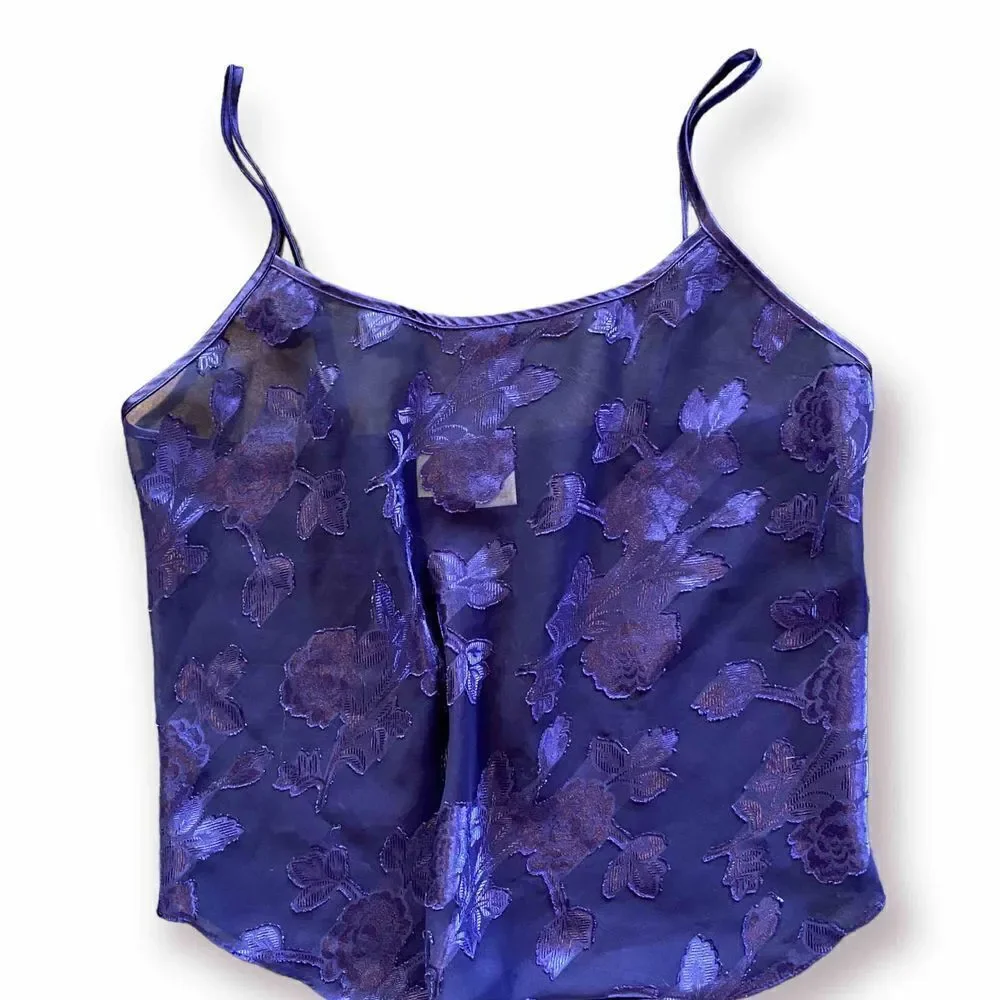 Vintage Royal Purple Brocade Lingerie Cami by Gilligan & O’Malley